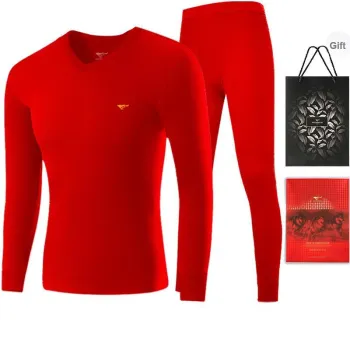 SEPTWOLVES Thermal Set Unisex Gift Box Set+Shopping Bag Red
