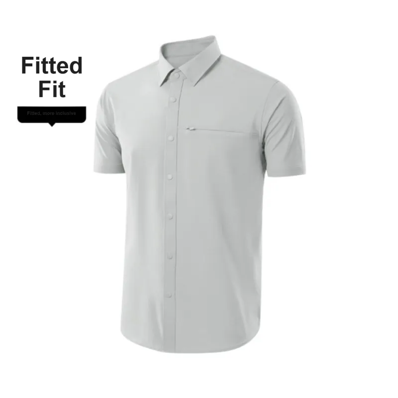 HLA Shirts Men Sun Protection Light Gray 38-2