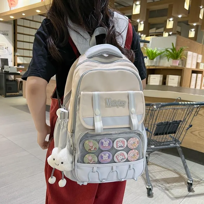 NX DOUGHNUT Nylon Backpack Women's Black/Pink/Burgundy/Blue/Khaki-13