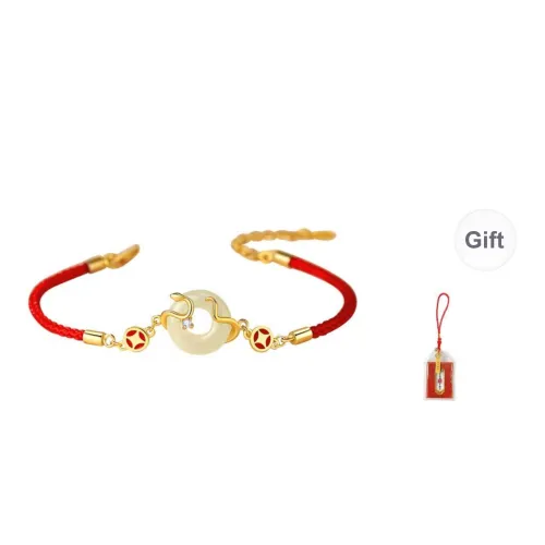 LUXLINE Bracelets Pale Greenish White Jade Women's