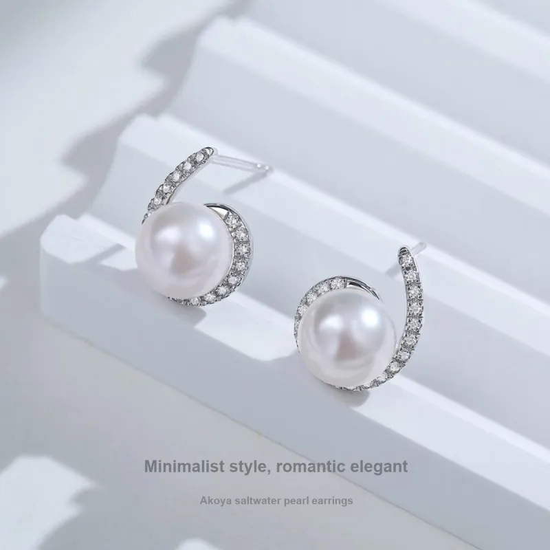ME LUXE Saltwater Pearl Stud Earrings Women's-1