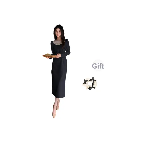 TURN UP Длинное платье с длинными рукавами женское