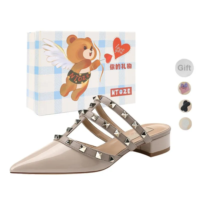 NTOZE Stud Abrasion Resistant Wrap toe Slippers Women's Gift Box Set-0