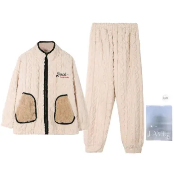 Lan Miao Pajama Set Women's Shopping Bag Size Cream Apricot