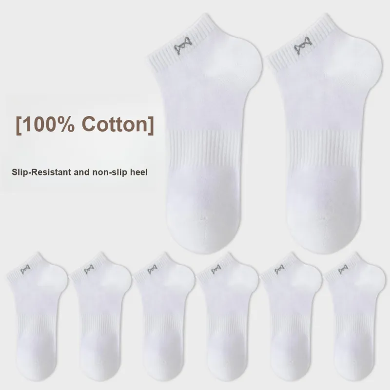 MIIOW No Show Socks Men's 6 Pack Pure White-3
