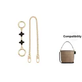 [Gold-Tone Set]Round Buckle Four-Leaf Clover 12CM+Decorative Chain 45CM[No Color Difference/]