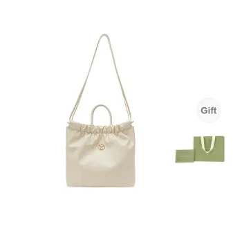 VANESSA HOGAN Cow Leather Shoulder Bag, Tote Bag, Shopping Bag, Handbag Regular Women's Ecru