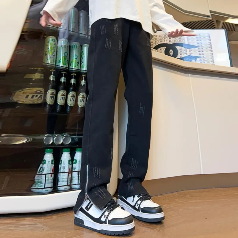 RENBEN Luxury Streetwear Men's Pants Versatile Summer Jeans Unisex-16