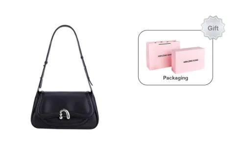 AMAZING SONG Cow Leather Nubuck Handheld Bag Saddle Bag Shoulder Bag Women's Black/White/Green/Red
