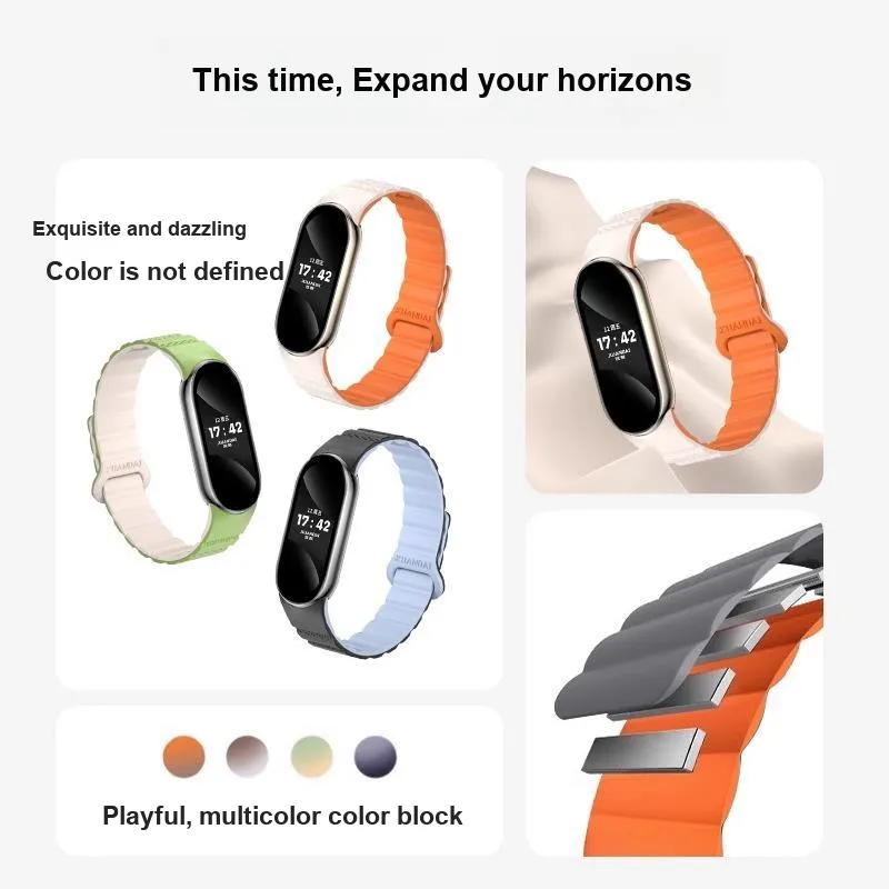 FZRT Watch Bands Dedicated One Piece Quick Release Multicolor Silicone Magnetic Loop Strap Unisex-1