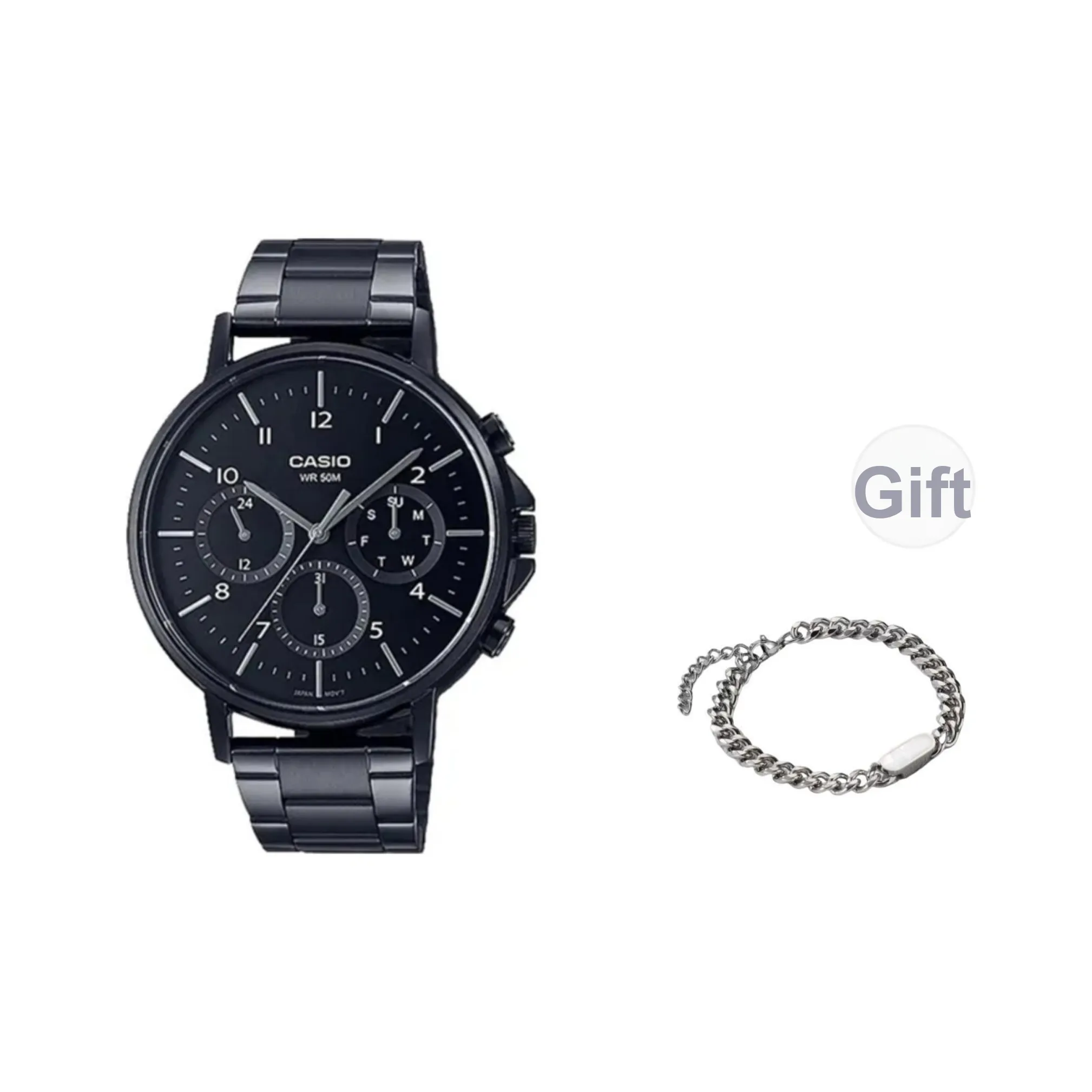 CASIO Кварцевый механизм Часы Мужские Черный циферблат