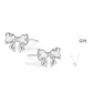 Bowknot Stud Earrings (White)[Includes Necklace]