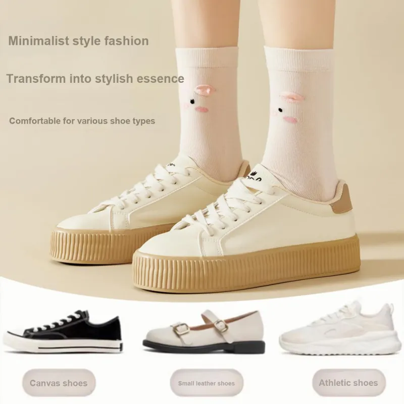 MIIOW Mid Calf Socks Women's 4 Pack Mixed Color-6