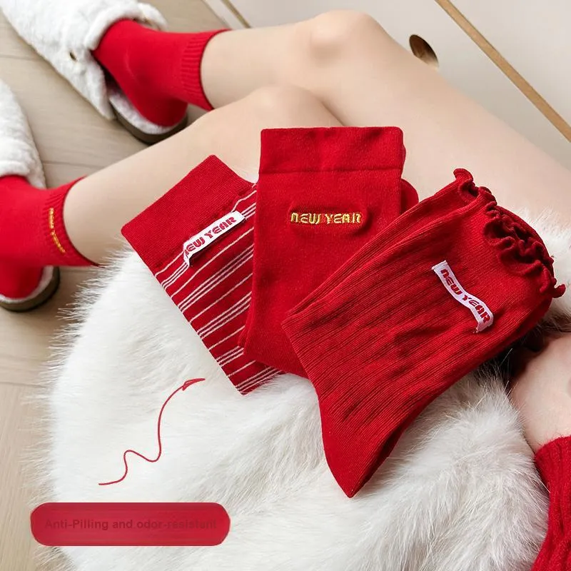 XIANSINIAO Mid Calf Socks Unisex 4 Pack-3