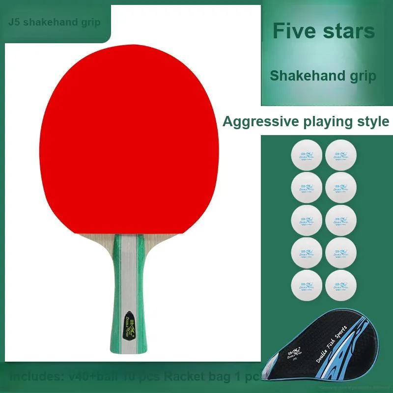 DOUBLEFISH Ping Pong Paddles Unisex Basswood Sponge Red-1
