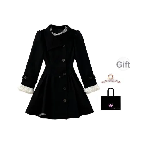 OYANXI Черный Женский Тренч