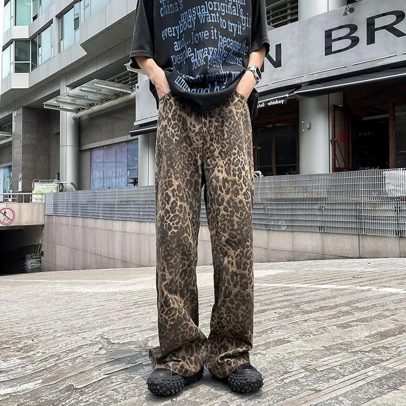 FA2LO Jeans Unisex Leopard Print Black-3