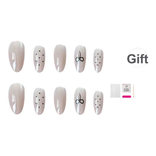 JIABITU Съемный стиль False Nail овал телесный однотонный французский 14 мм