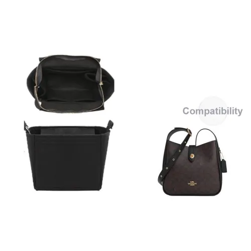 Felt COACH Storage Lining Zippered Pocket Bag Accessory Women's Black Фелт COACH Хранение Подкладка Карман на молнии Сумка Аксессуар Женский Черный