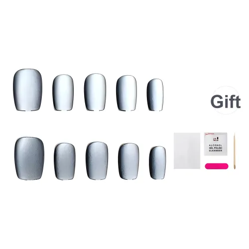 JIABITU Крутой черный False Nail Короткий LADDER Однотонный Smudge Матовый