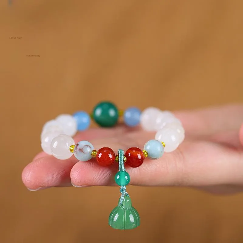 SHUZHUO Golden Silk Jade Bracelets Unisex-4