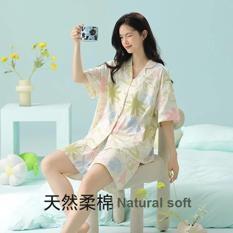 XIAFENYAN Pajama Set Women's Apricot-4