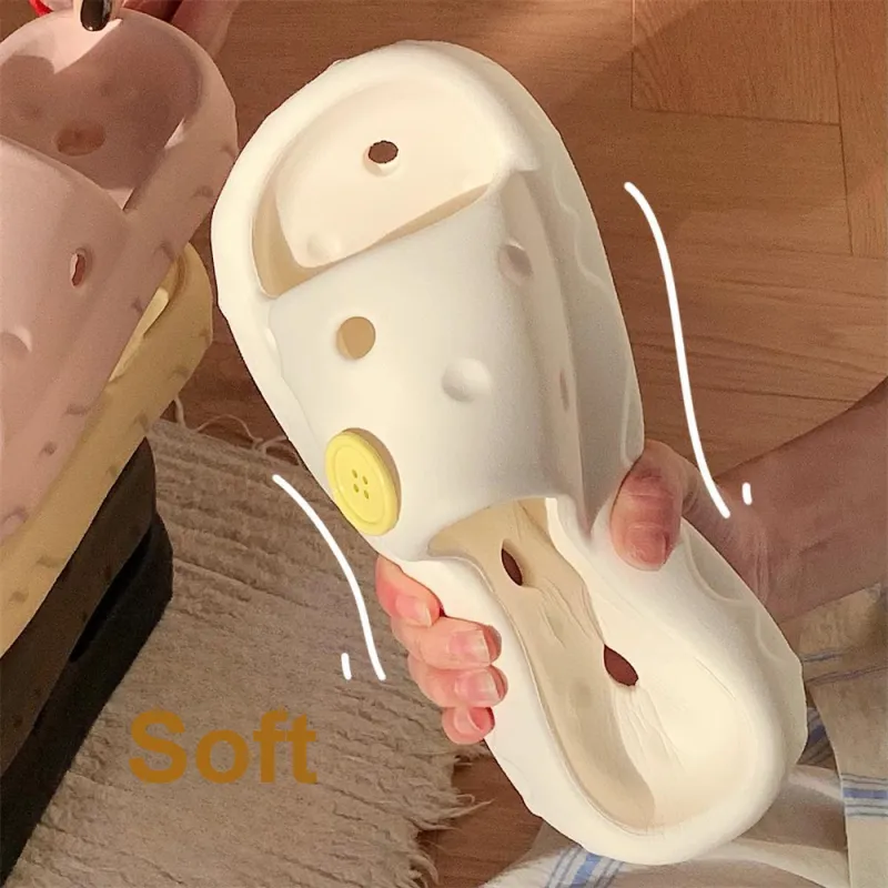 Thin Strips Sandal Slippers Unisex, Light Yellow-9