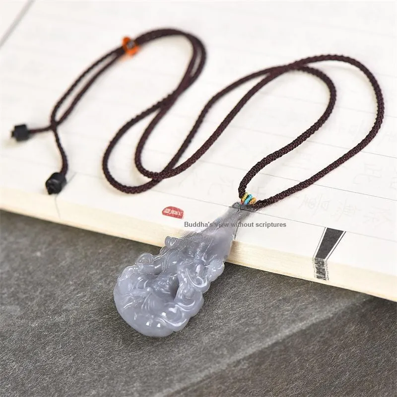HUWEI Hetian Jade Necklaces Smoky Purple Unisex-6