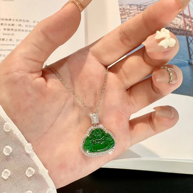 Long Fu Glutinous Jade Necklaces Women's-3