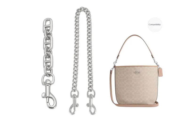 Lan Bao Fan Alloy Metal Bag Accessory Bag Strap Women's Gold/Silver-65