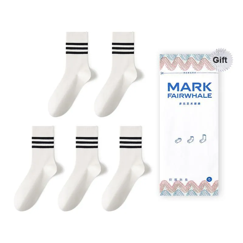 FAIRWHALE Mid Calf Socks Unisex 5 Pack-0