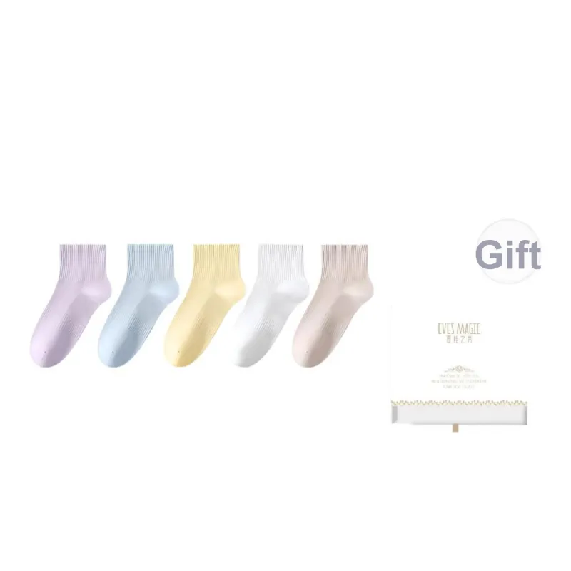 XIA.WA.ZHI.XIU Ankle Socks Women's Shopping Bag 5 Pack-18