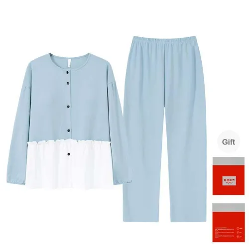 GOSO Pajama Set Women's Gift Box Set White Blue