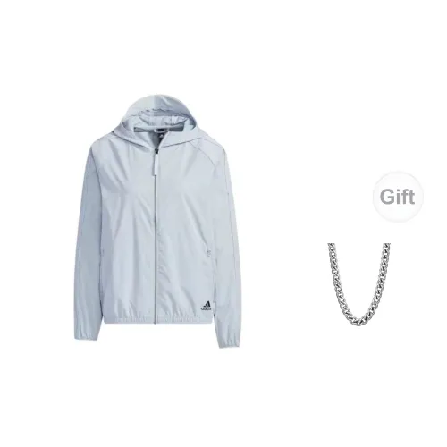 Adidas Jackets Women's Light Blue+Free Necklaces