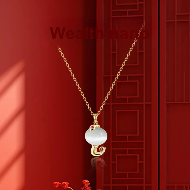 MGS Glass Cat Eye Necklaces Women's-12
