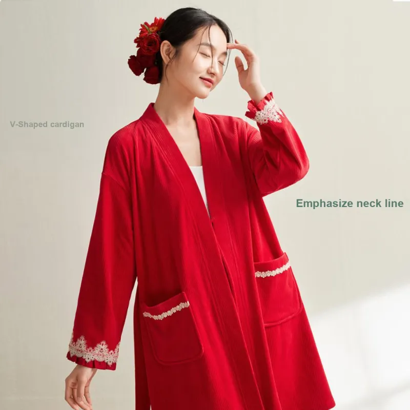 Aannsfam Pajama Set Women's Basic Red-3