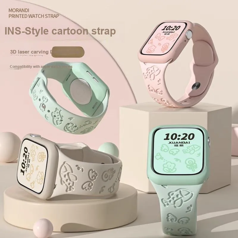 Mr. Strap Watch Band Apple Compatibility Silicone Material-5