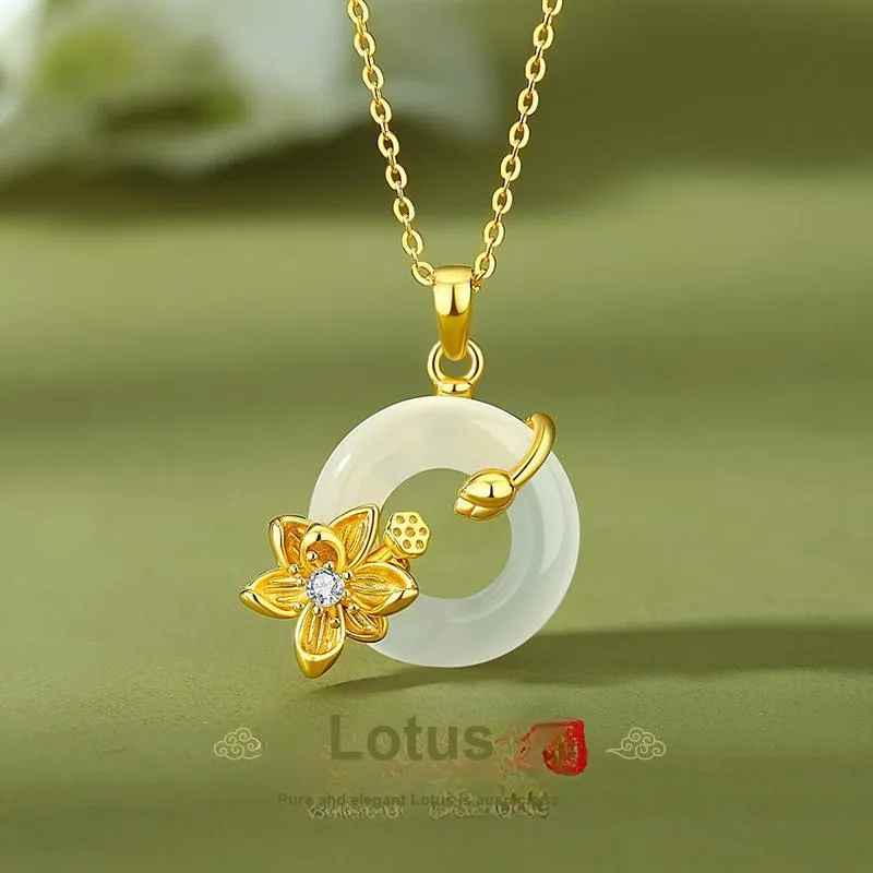 JINJI Natural Chalcedony Necklaces Women's-13
