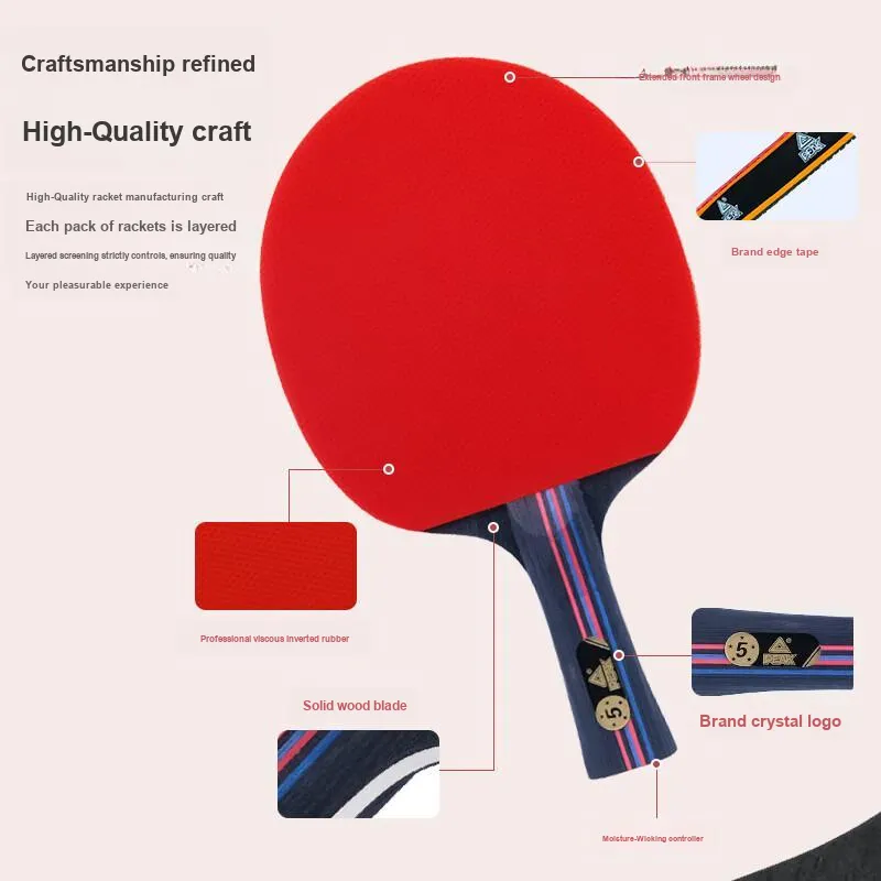 PEAK Ping Pong Paddles Unisex All Wood Blue/Red-1