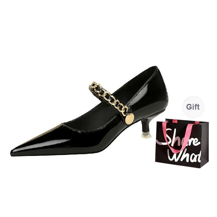 BIGTREE Slim Heel High Heels 4.5cm Women's-12