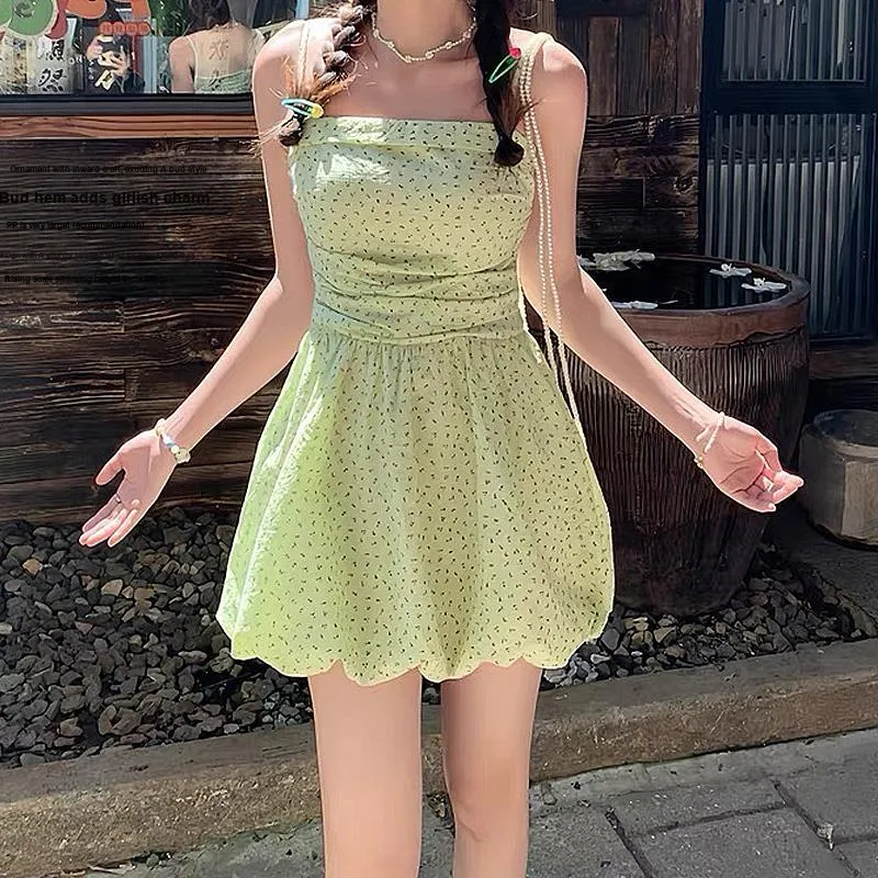 JOSR Slip Dresses Women's Green-3