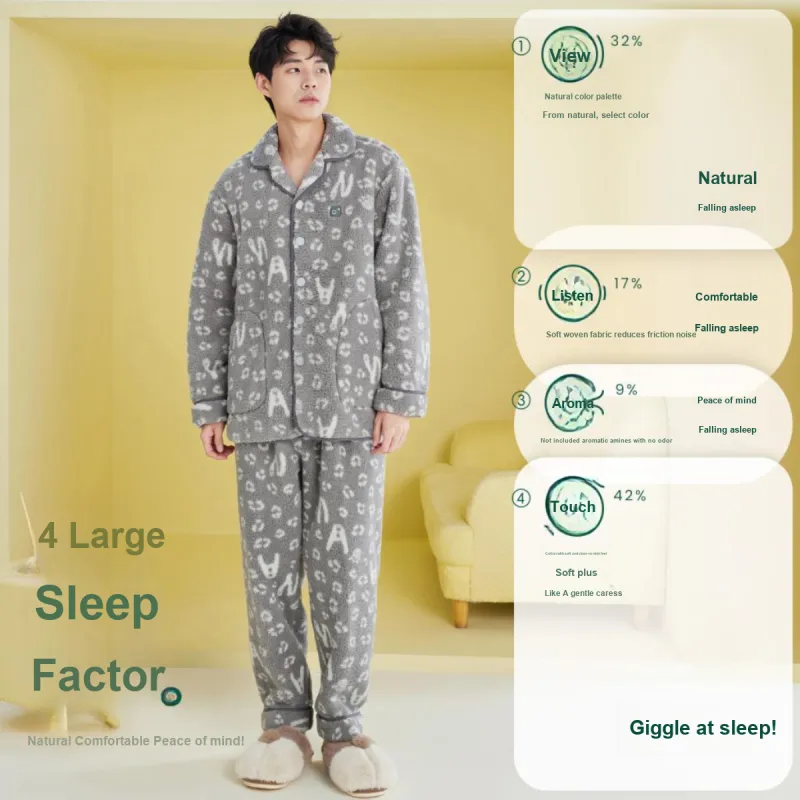 Aannsfam Pajama Set Men's Misty Twilight Gray-2