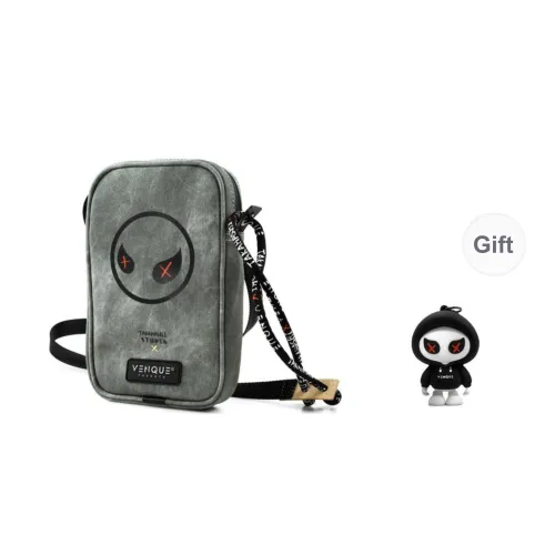 Venque Polyester Cell Phone Pouch Small Square Bag Shoulder Bag Crossbody Bag Regular Unisex Gray