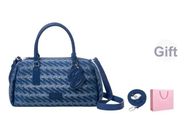 OMTO PVC Boston Bag, Shoulder Bag, Crossbody Bag, Handbag Women's Sea Salt Blue/Milk Cream Gray/Chestnut Pink