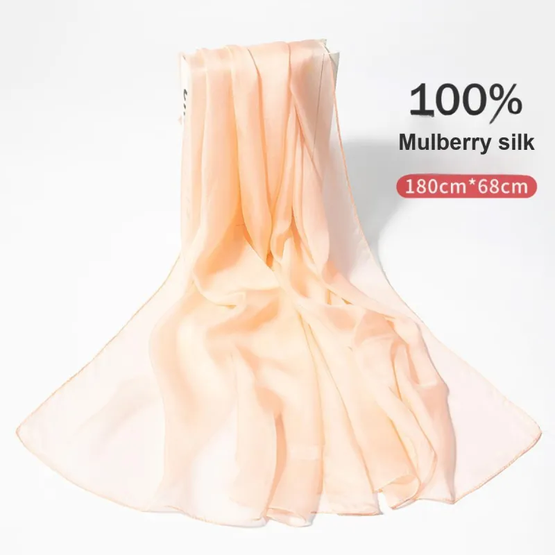 Shanghai Story 100% Mulberry Silk Silk Scarves Women's Dusty Pink Gradient Gift Box Set-5