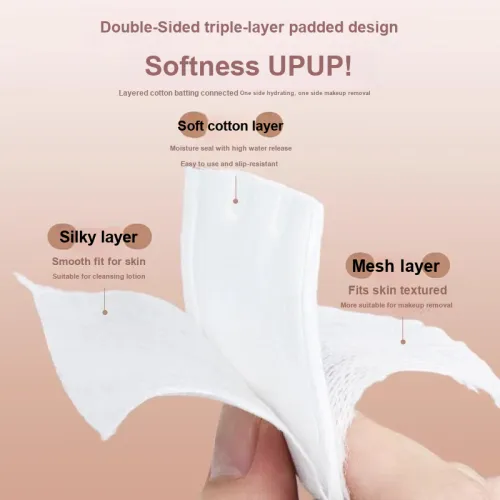 ZHUOCHEN Влажные компрессы хлопок для ухода за лицом Эксклюзивный двойной эффект утолщенный макияж хлопок