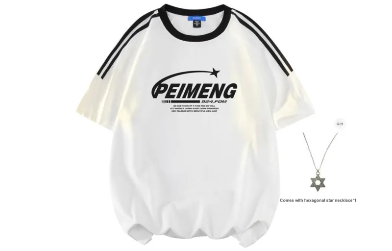 PEIMENG Short Sleeved T Shirts Unisex Comes With Necklace-15