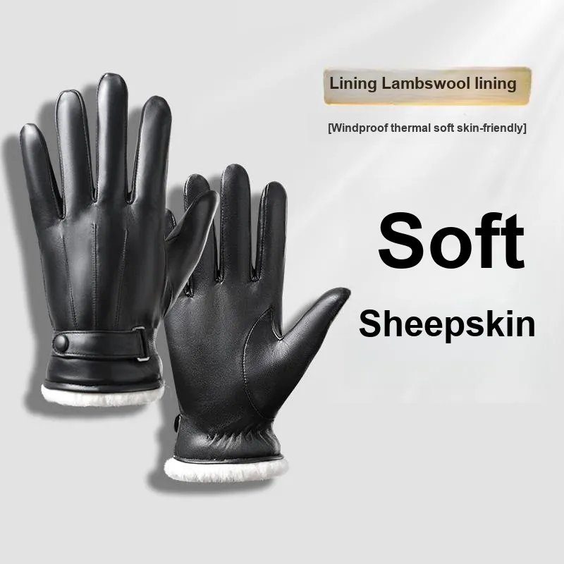 YUZHAOLIN Sheepskin Gloves Unisex-2