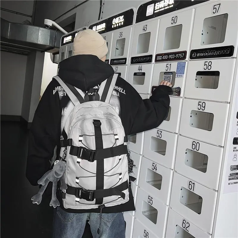NIGEER Nylon Backpack Regular Unisex Black/Light Gray-9