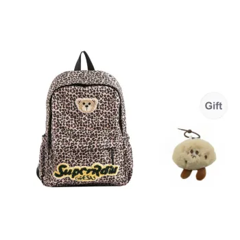 URBAN FOREST Nylon Backpack Unisex Red/Brown/Coffee